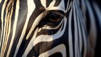 ai genererad zebra öga närbild generativ ai foto