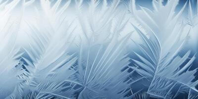 ai genererad vinter- mönster på frysta glas generativ ai foto