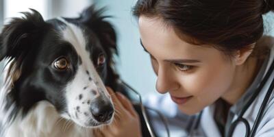 ai genererad hund på de veterinär utnämning generativ ai foto