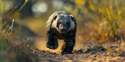 honung grävling i de skog vilda djur och växter foto