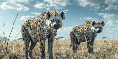 packa av hyenor i de vild foto