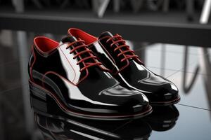 patent läder gentlemans skor foto