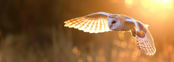 flygande Örn Uggla på höst bakgrund foto