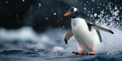 pingvin på is foto