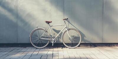 stad cykel nära en grunge vägg foto