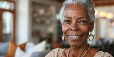 äldre afrikansk amerikan kvinna porträtt foto