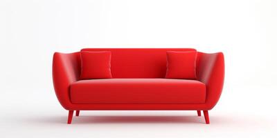 röd soffa på en vit bakgrund foto