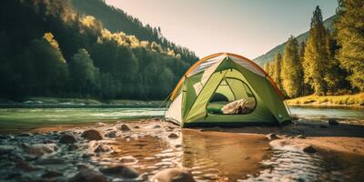 tält utomhus- läger foto