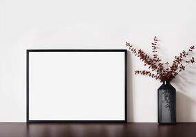 tömma ram attrapp i modern minimalistisk interiör, foto