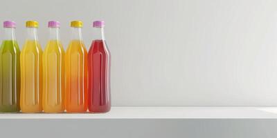 naturlig drycker juicer i flaskor foto