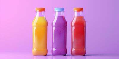 naturlig juicer i flaskor foto