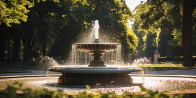 fontän i stadsparken foto