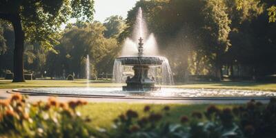 fontän i stadsparken foto