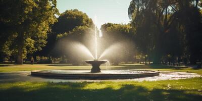 fontän i stadsparken foto