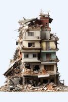 förstörd stad byggnader från jordbävning foto