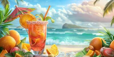 exotisk frukt cocktails på de strand foto