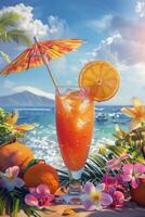 exotisk frukt cocktails på de strand foto