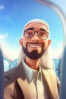 arab affärsman i en privat jet foto