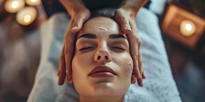 hud vård, kosmetisk förfaranden för ansiktsbehandling vård foto