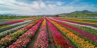 antenn se av blomning blommor foto