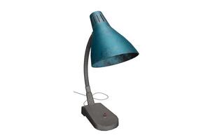 3d tolkning blå rostig skrivbord lampa foto