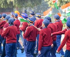 delhi, Indien - december 26 2023 - svänga bal diwas firar minnet de martyrium av de fyra söner av tionde och sista sikh guru gobind Singh, i jan 2021 pm modi meddelat dec 26 observerats som svänga bal diwas foto