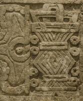 gammal maya skulptur av quintana roo stat foto