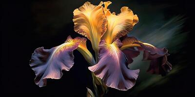 mörk växt blommig iris blommor dekoration bakgrund scen foto