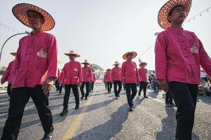 chiang maj, thailand - februari 04, 2023 blomma flyter och parader de 46: e årlig blomma festival 2023 i chiang maj, thailand foto