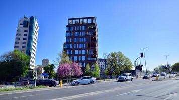 Warszawa, polen. 11 april 2024. panorama av de stad på de rätt Bank av de vistula. foto