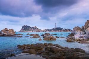 ke ga strand på mui nej, phan thiet, binh thuan, vietnam. ke ga cape eller fyr är de mest favorit destination för besökare till la gi, binh thuan provins. foto