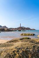 ke ga strand på mui nej, phan thiet, binh thuan, vietnam. ke ga cape eller fyr är de mest favorit destination för besökare till la gi, binh thuan provins. foto