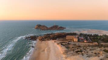 ke ga strand på mui nej, phan thiet, binh thuan, vietnam. ke ga cape eller fyr är de mest favorit destination för besökare till la gi, binh thuan provins. foto