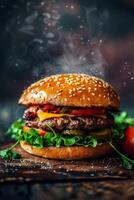 klassisk kött hamburgare Foto