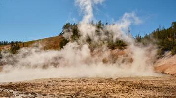 ångande varm vår i yellowstone nationell parkera foto