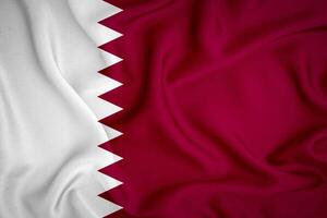 qatar flagga bakgrund. qatar flagga med tyg textur foto