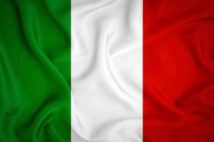 Italien flagga bakgrund. Italien flagga med tyg textur foto