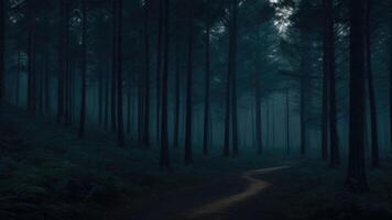 höst mörk träd skog panorama landskap foto