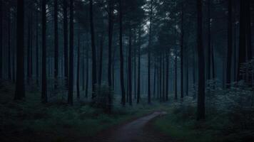 höst mörk träd skog panorama landskap foto