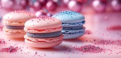 en bländande macaron redo elegant, en stänk av magi på topp, kopia Plats foto