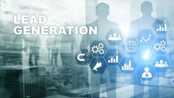 lead generation-analys affärsintresse koncept. marknadsföringsstrategi finansiell teknik foto