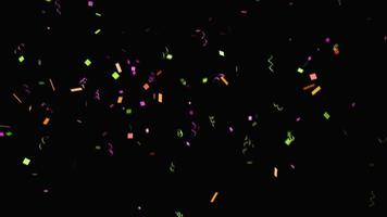 färgglada regnbåge konfetti gnistra abstrakt textur överlägger glitter gyllene partiklar på svart. foto