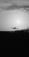 svart och vit flygplan bakgrund foto