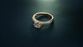 foto av kvinnors ring med vackra ädelstensdiamanter