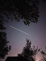 natt himmel, stjärnor, universum bakgrund, astrofotografering, kosmos tapet, mjölkig sätt och planeter på klenice, kroatien, hrvatsko zagorje foto