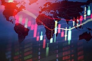 lågkonjunktur ekonomi aktiekrasch röd marknad handelskrig ekonomiska världen finansiell verksamhet och aktiekris och marknader ner på grund av pandemi coronavirus covid-2019 eller relation usa Kina foto