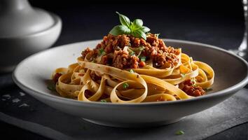 tagliatelle bolognese är utsökt foto