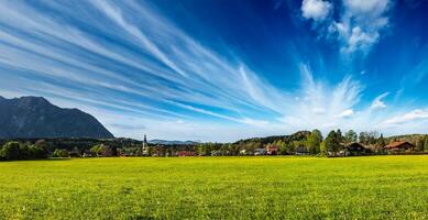 tysk landsbygden och by panorama. Tyskland foto