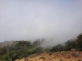 hisnande naturlig skönhet av abha i saudi arabien i de sommar säsong. hög berg, grönska, låg moln och dimma är de skönhet av abha. foto