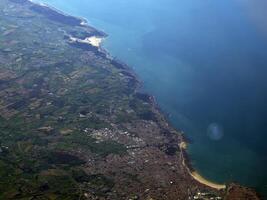 bilbao Spanien kust från franche la rochelle antenn se panorama från flygplan foto